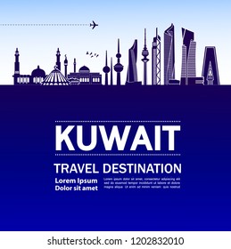 Travel to Kuwait vector.