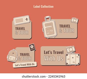 Travel Label Collection Template for Social Media or Print Media. Suitable to use on any event.