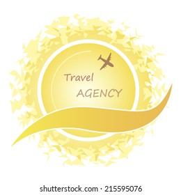 Travel label or sign for tourist industry and travel agency business poster