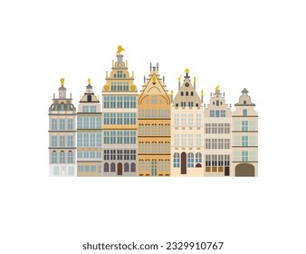 Travel landmark Belgium architecture Great Market Square The Grote Market of Antwerp, Tour Belgium landmark in Great Market Square symbol and icon of traditional.