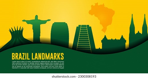 Travel landmarks city architecture of Brazil for Anniversary celebration Brazil day