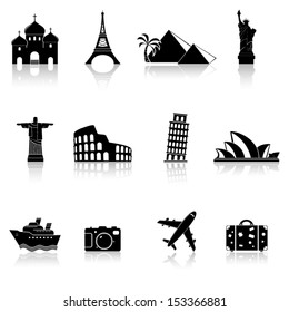 Travel and landmarks icons