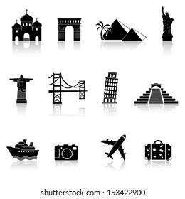 Travel and landmarks icons