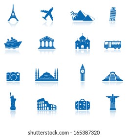 Travel and landmarks icons