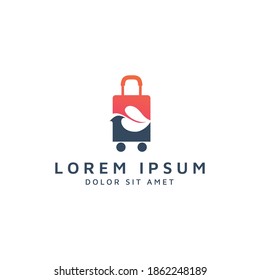 travel and leaf negative space logo design