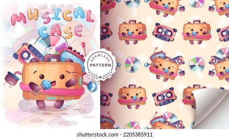 Travel and leisure baggage - seamless pattern