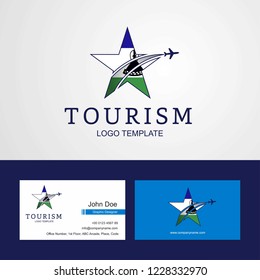 Travel Lesotho flag Creative Star Logo and Business card design