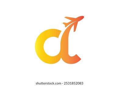 A travel letter logo and Flight  plane icon vector art illustration 