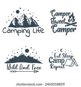 Travel lettering collection with quotes