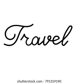 Travel Lettering Isolated On White Hand Stock Vector (Royalty Free ...