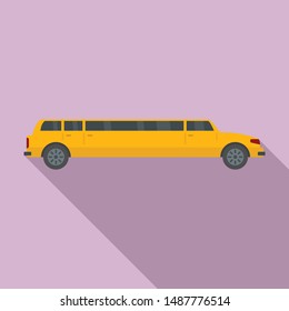 Travel limousine icon. Flat illustration of travel limousine vector icon for web design