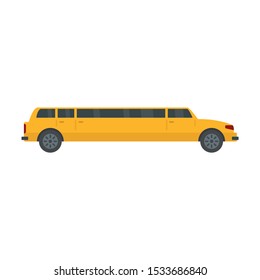 Travel limousine icon. Flat illustration of travel limousine vector icon for web design