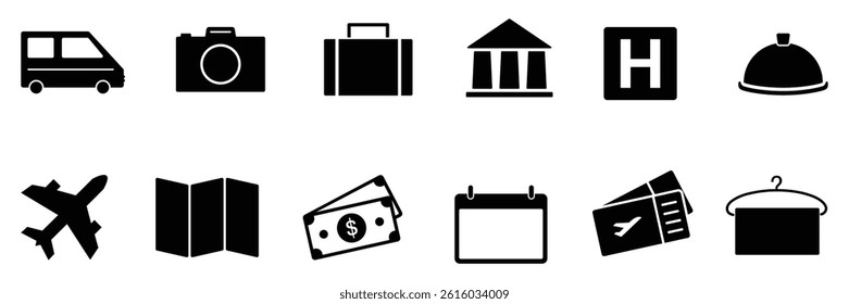 Travel Line Editable Icons set. Modern thin line style of tourism related icons. Vector illustration