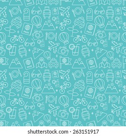 Travel Line Icon Pattern Set