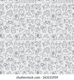 Travel Line Icon Pattern Set