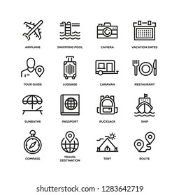 TRAVEL LINE ICON SET