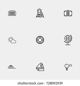 Travel line icon set