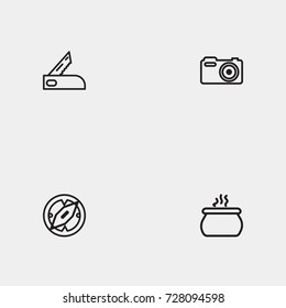 Travel line icon set