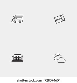 Travel line icon set