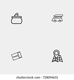 Travel line icon set