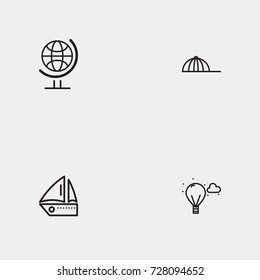 Travel line icon set