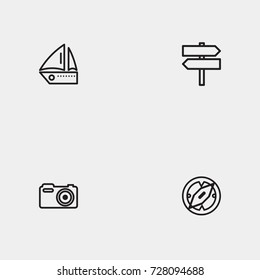 Travel line icon set