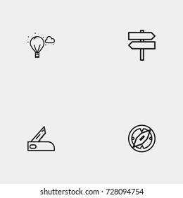 Travel line icon set