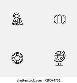 Travel line icon set