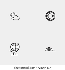 Travel line icon set