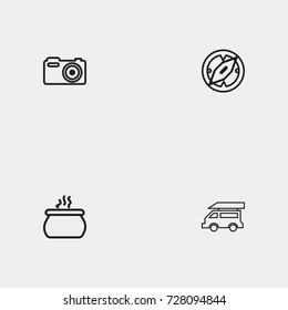 Travel line icon set