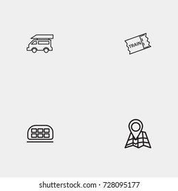 Travel line icon set