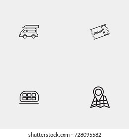 Travel line icon set