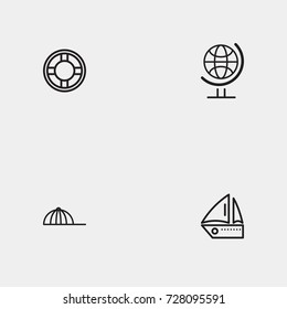 Travel line icon set