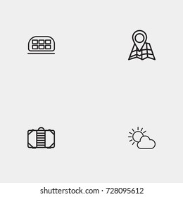 Travel line icon set