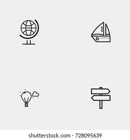 Travel line icon set