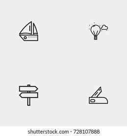 Travel line icon set