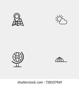 Travel line icon set