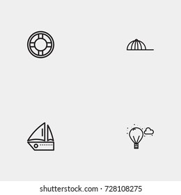 Travel line icon set