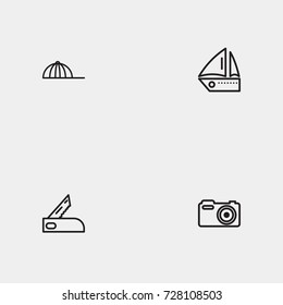 Travel line icon set