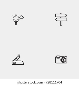Travel line icon set