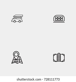 Travel line icon set