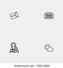 Travel line icon set