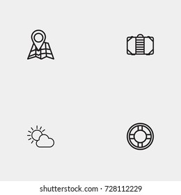 Travel line icon set