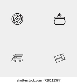 Travel line icon set