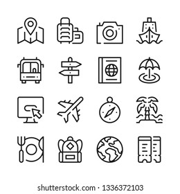 Travel Line Icons Set. Modern Graphic Design Concepts, Simple Outline Elements Collection. Vector Line Icons