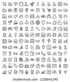 Travel line icons for web and mobile