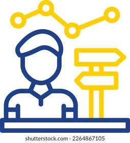 Travel Line Two Color Circle Vector Icon Design