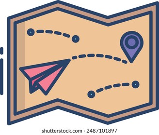 travel linear color illustration icon