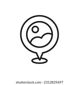 Travel Location Outline Icon Vector Illustration