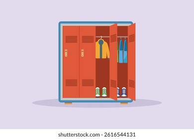 Travel Locker Concept. Colored flat vector illustration isolated